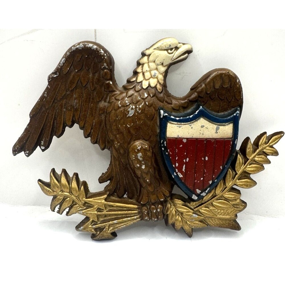 Vintage Sexton USA Cast Metal American Eagle With Shield Mid Century Modern MCM